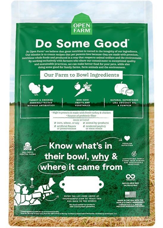 Open Farm Homestead Turkey & Chicken Grain-Free Dry Dog Food, 22-Lb