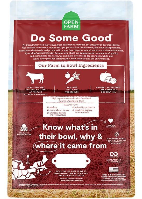 Open Farm Grass-Fed Beef Grain-Free Dry Dog Food, 22-Lb