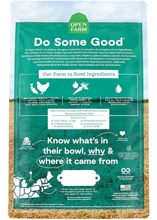 Open Farm Puppy Grain-Free  Chicken & Salmon Dry Dog Food, 22-Lb