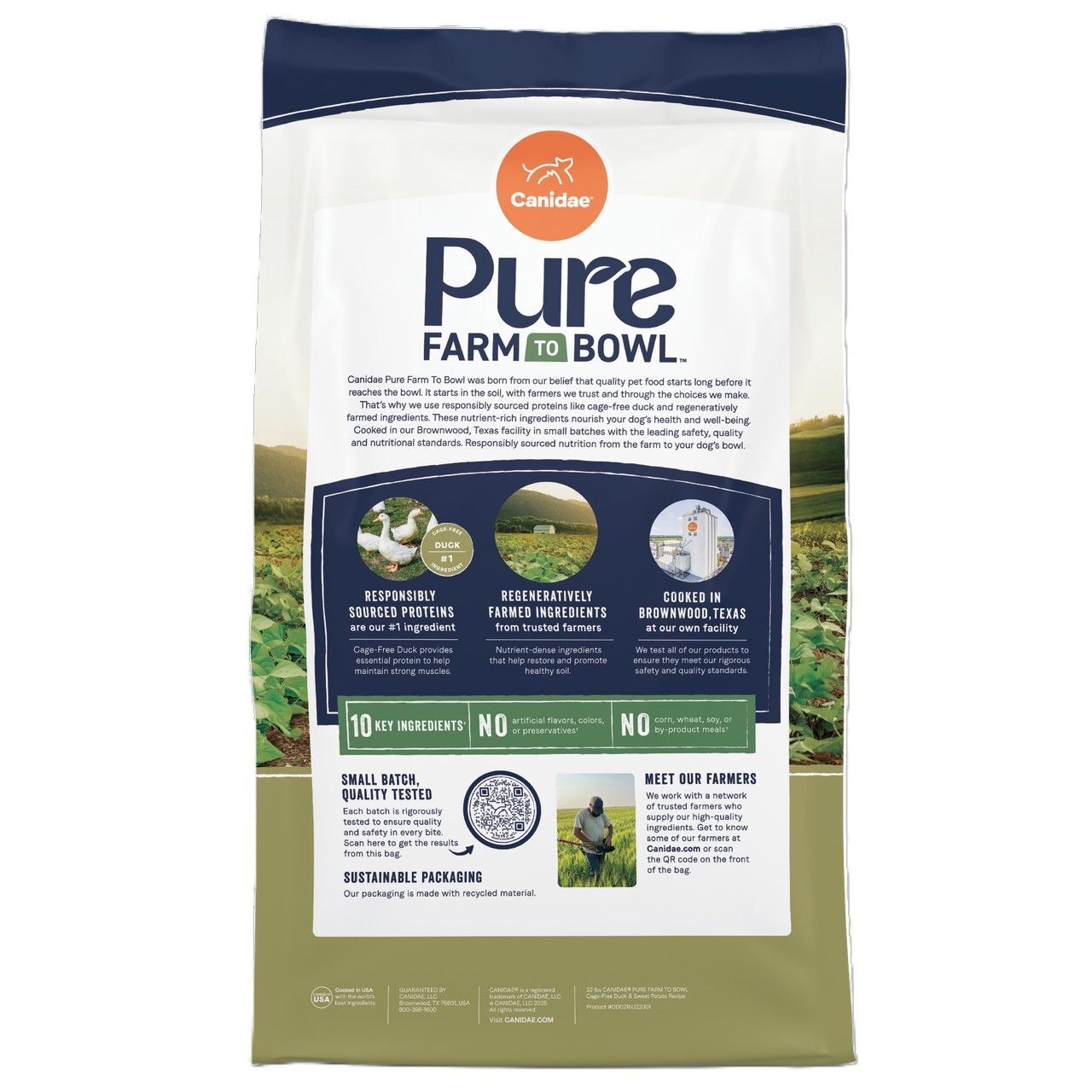 Canidae Pure Farm To Bowl Cage-Free Duck & Sweet Potato Grain Free Recipe Dog Food, 24-Lb