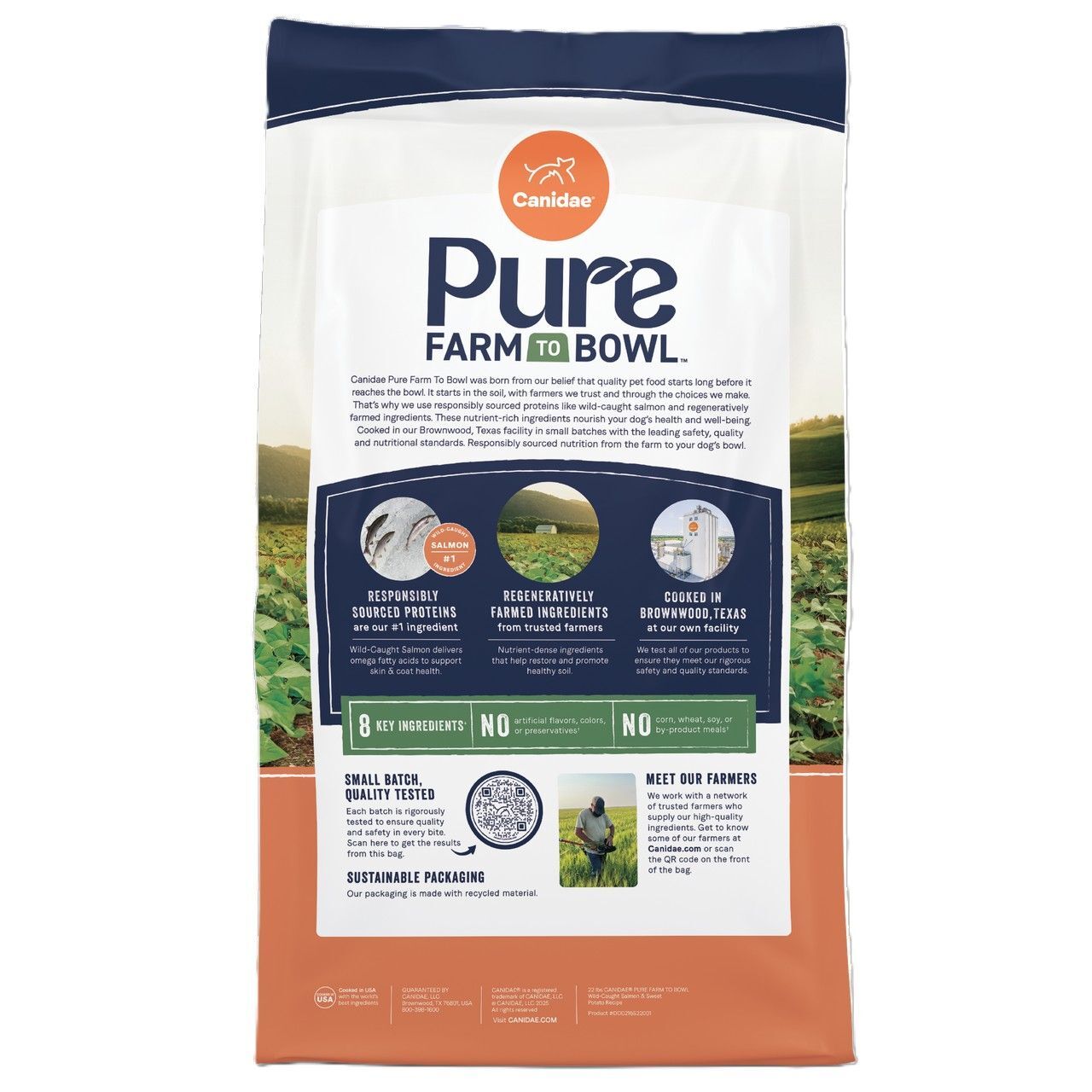 Canidae Pure Farm to Bowl Wild-Caught Salmon & Sweet Potato Grain Free Recipe Dog Food, 4-Lb