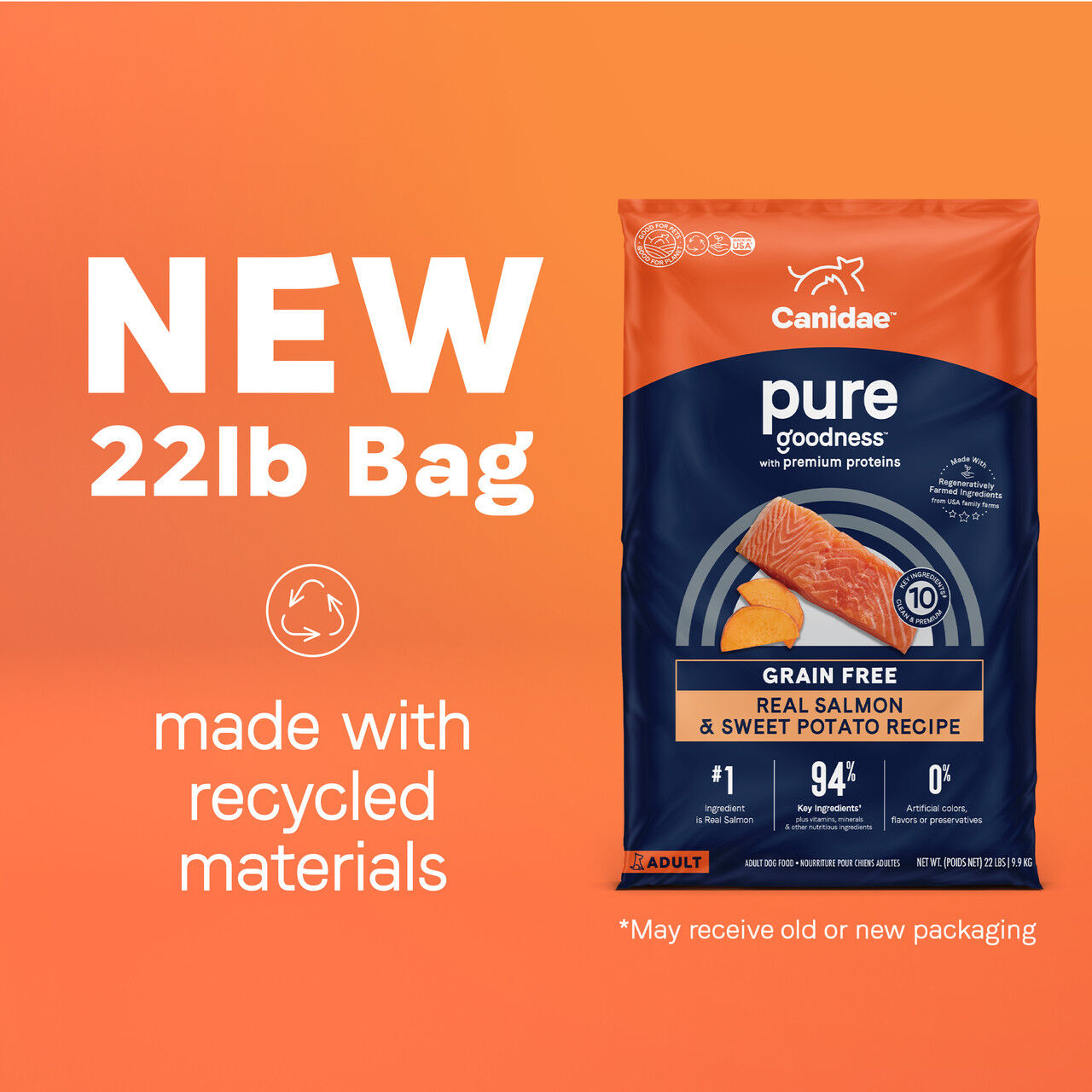 Canidae Pure Dry Dog Food Salmon & Sweet Potato Recipe, 4-Lb