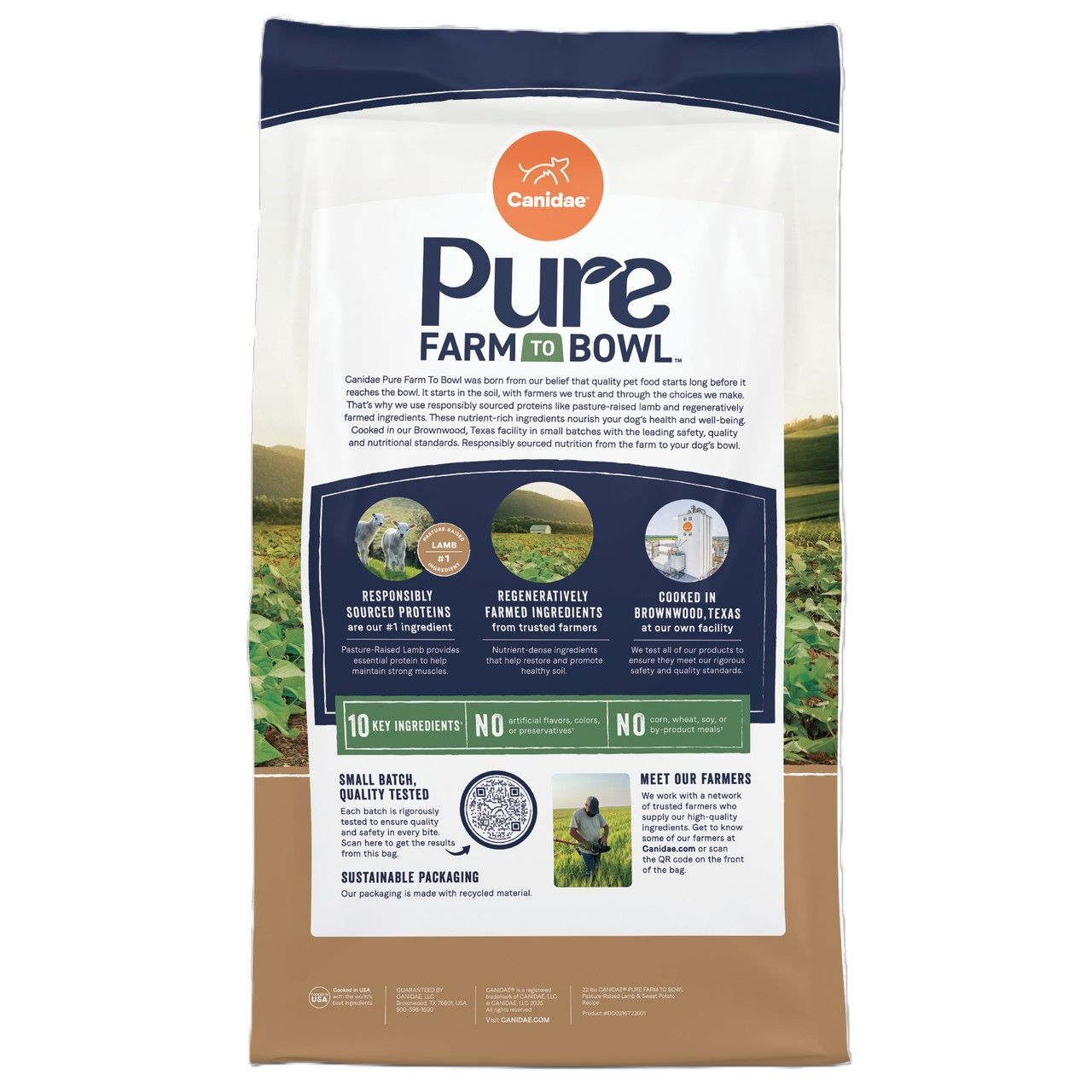 Canidae Pure Farm To Bowl Pasture-Raised Lamb & Sweet Potato Grain Free Recipe Dog Food, 4-Lb