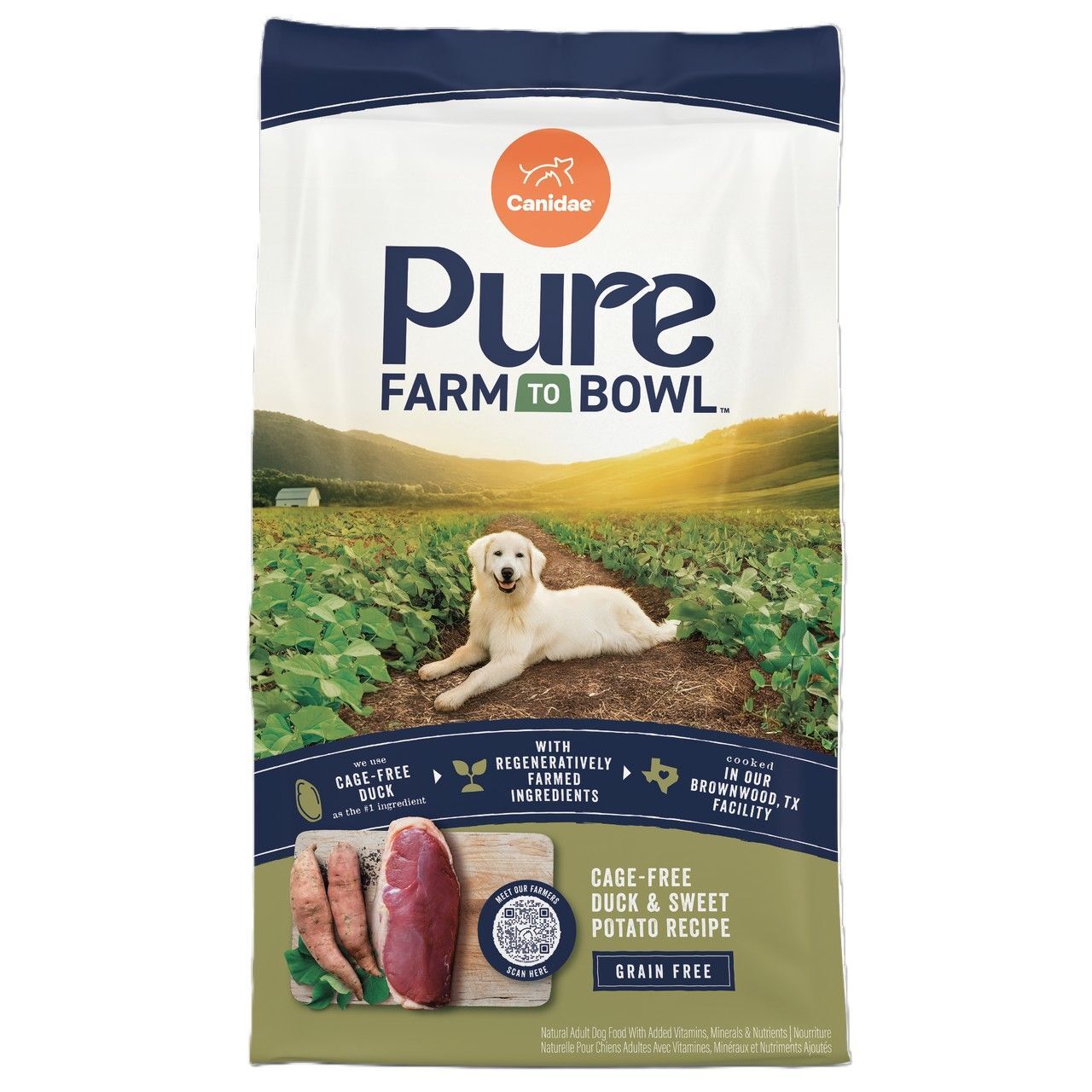 Canidae Pure Farm To Bowl Cage-Free Duck & Sweet Potato Grain Free Recipe Dog Food, 4-Lb