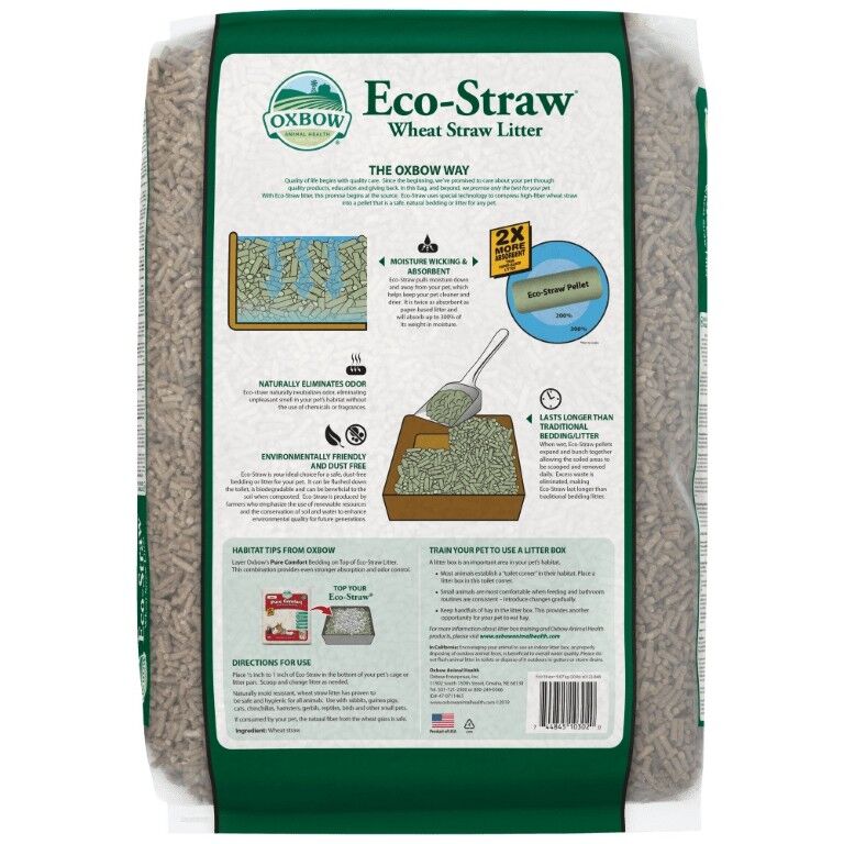 OxBow Eco-Straw Litter, 20-Lb