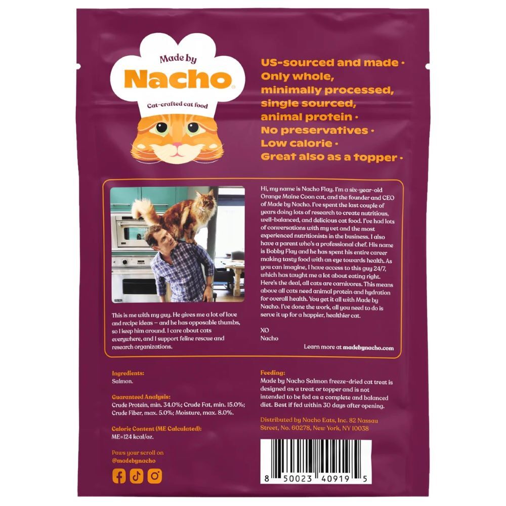 Made By Nacho Freeze-Dried Wild Alaskan Salmon Cat Treats, 0.7-Oz