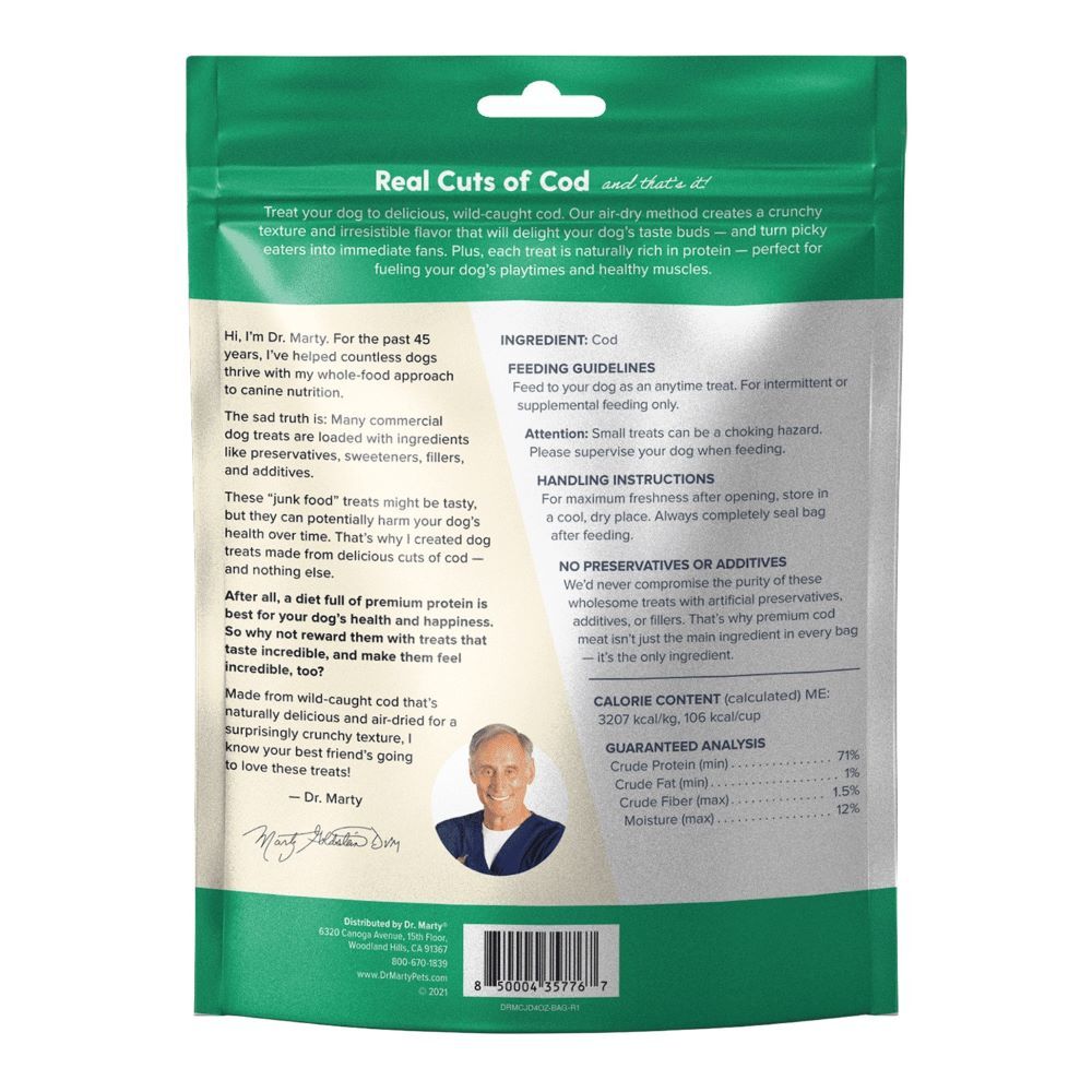 Dr. Marty Cod Cracklers Air-Dried Dog Treats, 4-Oz