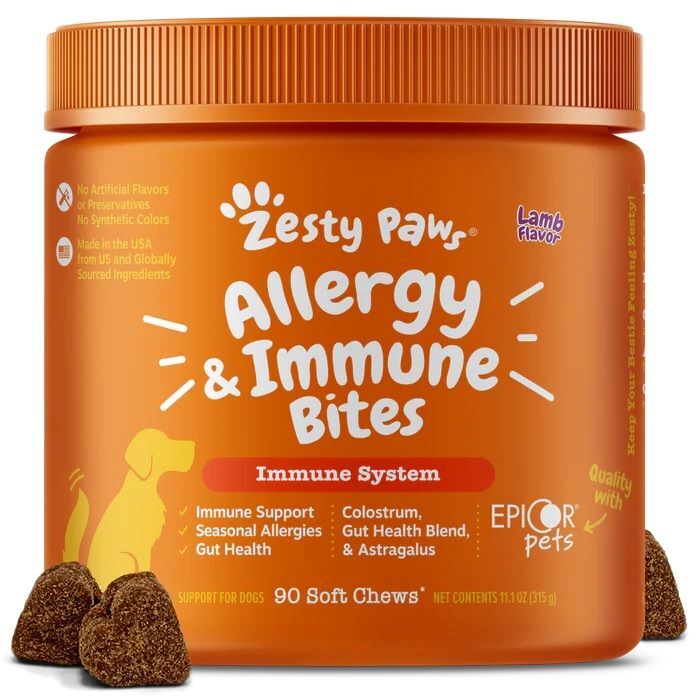 Zesty Paws Allergy & Immune Lamb Bites for Dogs, 90-Ct