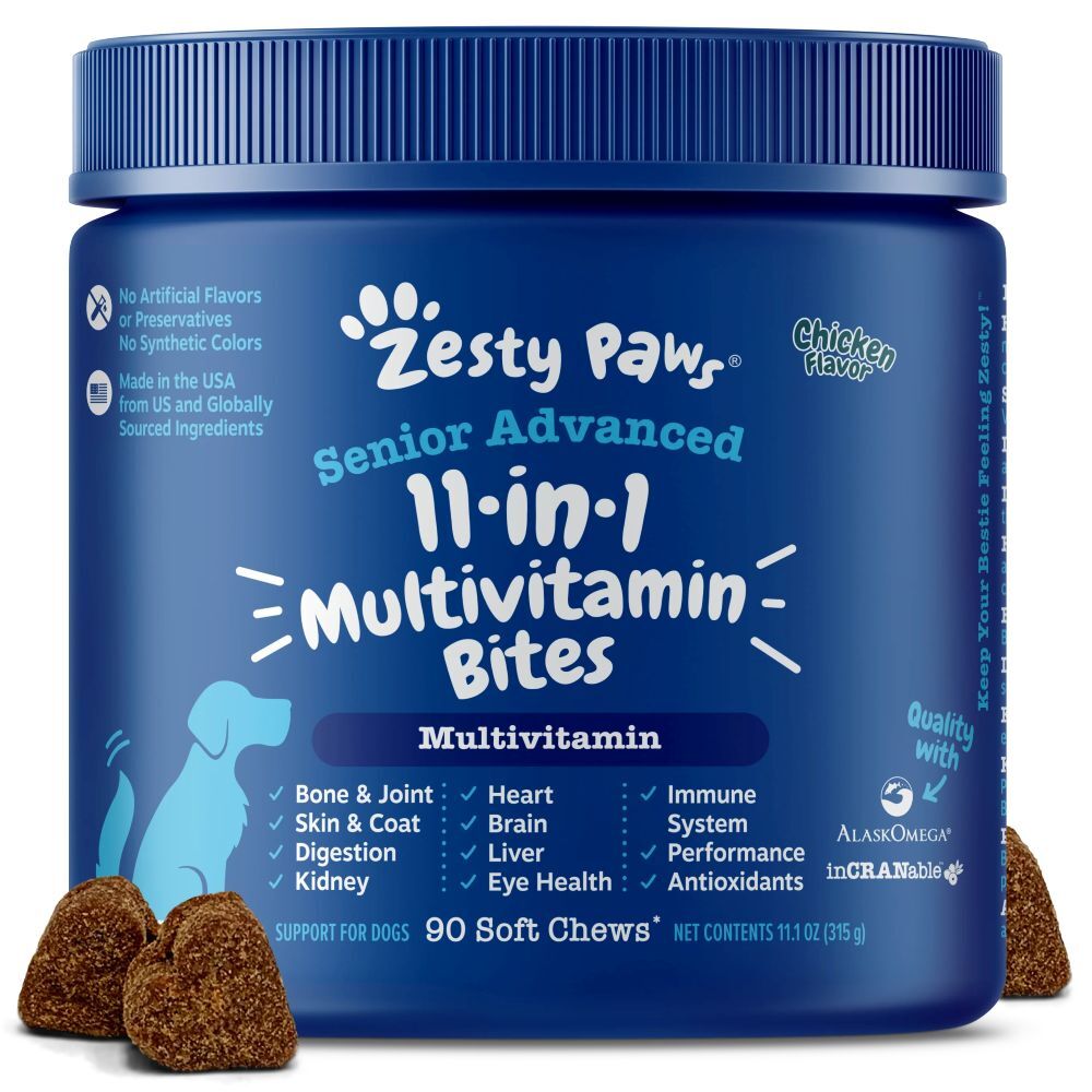 Zesty Paws Senior Advanced 11-in-1 Multivitamin Chicken Flavor