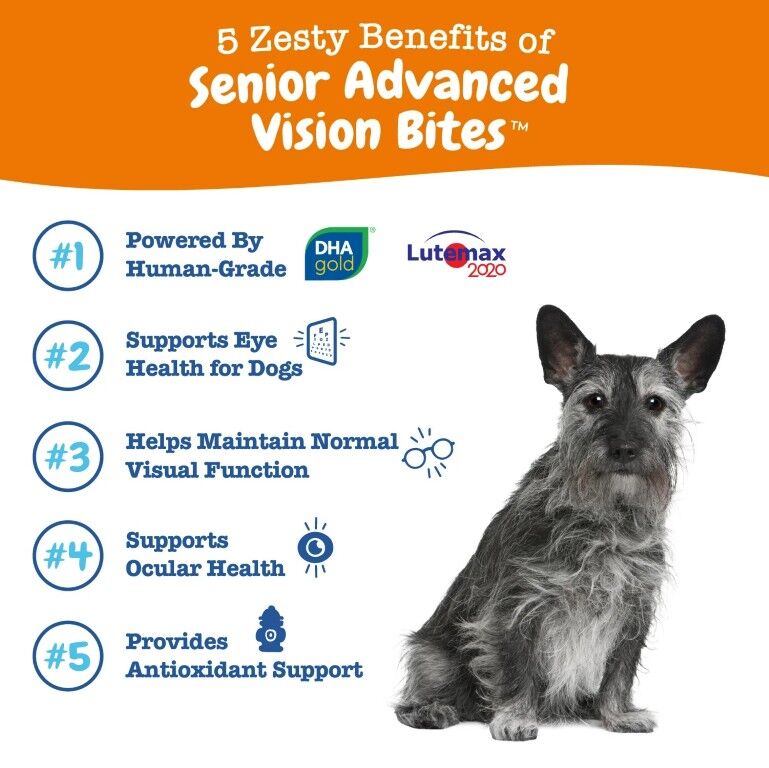 Zesty Paws Senior Advanced Vision Bites For Senior Dogs, 90-Ct