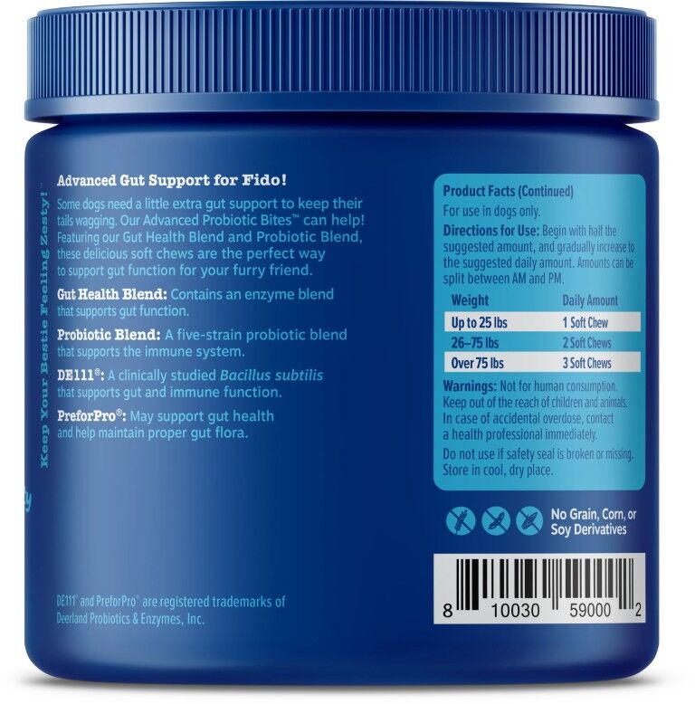 Zesty Paws Senior Advanced Probiotic Bites For Senior Dogs