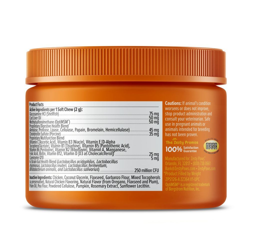 Zesty Paws Puppy 8-in-1 Chicken Flavor Multivitamin Bites, 90-Ct