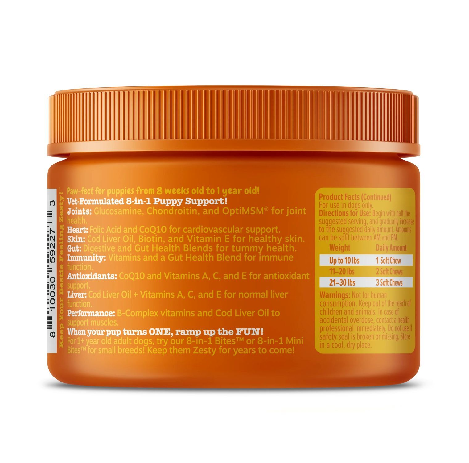 Zesty Paws Puppy 8-in-1 Chicken Flavor Multivitamin Bites, 90-Ct