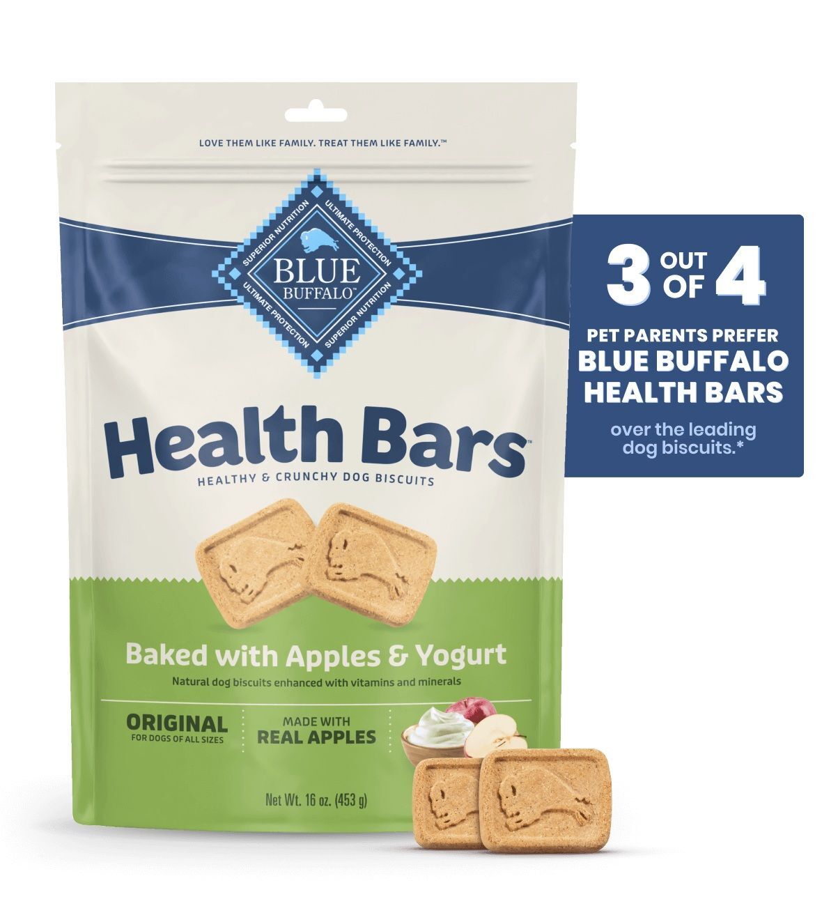 Blue Buffalo Health Bars Baked with Apples and Yogurt, 16-Oz