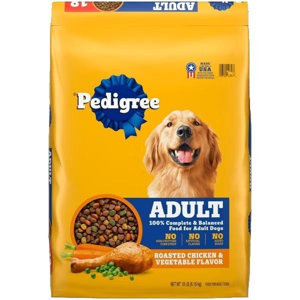 PEDIGREE Adult Roasted Chicken, Rice & Vegetable Flavor Dog Food, 18-Lb