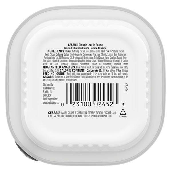 Cesar Classic Loaf in Sauce Grilled Chicken Wet Dog Food, 3.5-Oz