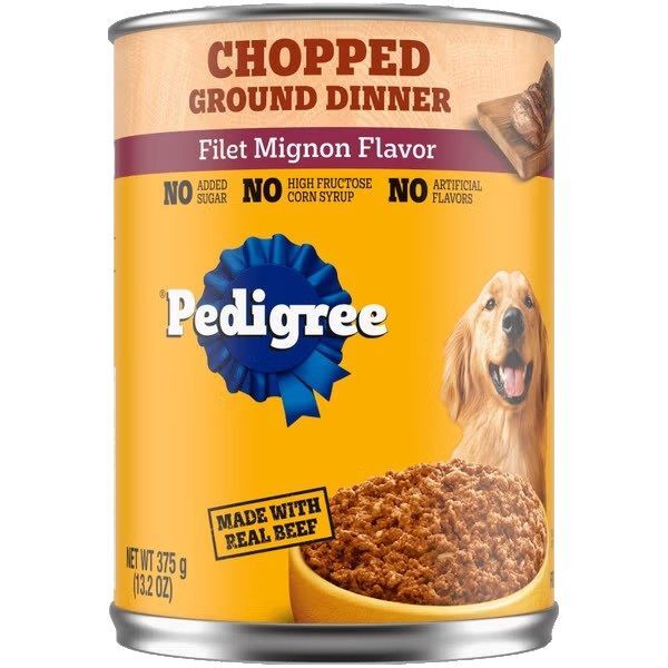 PEDIGREE Chopped Ground Dinner Filet Mignon Flavor Wet Dog Food, 13.2-Oz