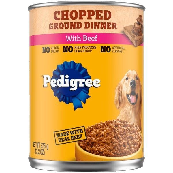 PEDIGREE Chopped Ground Dinner with Beef Wet Dog Food, 13.2-Oz