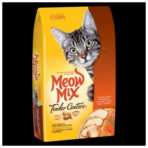 Meow Mix 3 lb Bag Tender Centers Dry Food- Salmon & White mEat Chicken