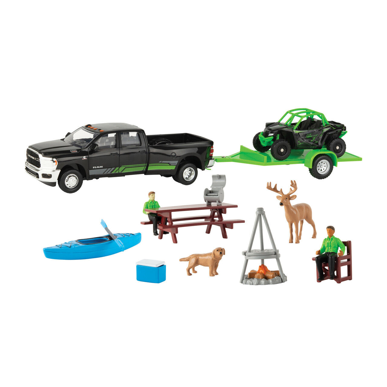 Tomy ERTL Arctic Cat Off-Road Dodge Ram Truck and Wildcat Side By Dide Playset, 15-Pc