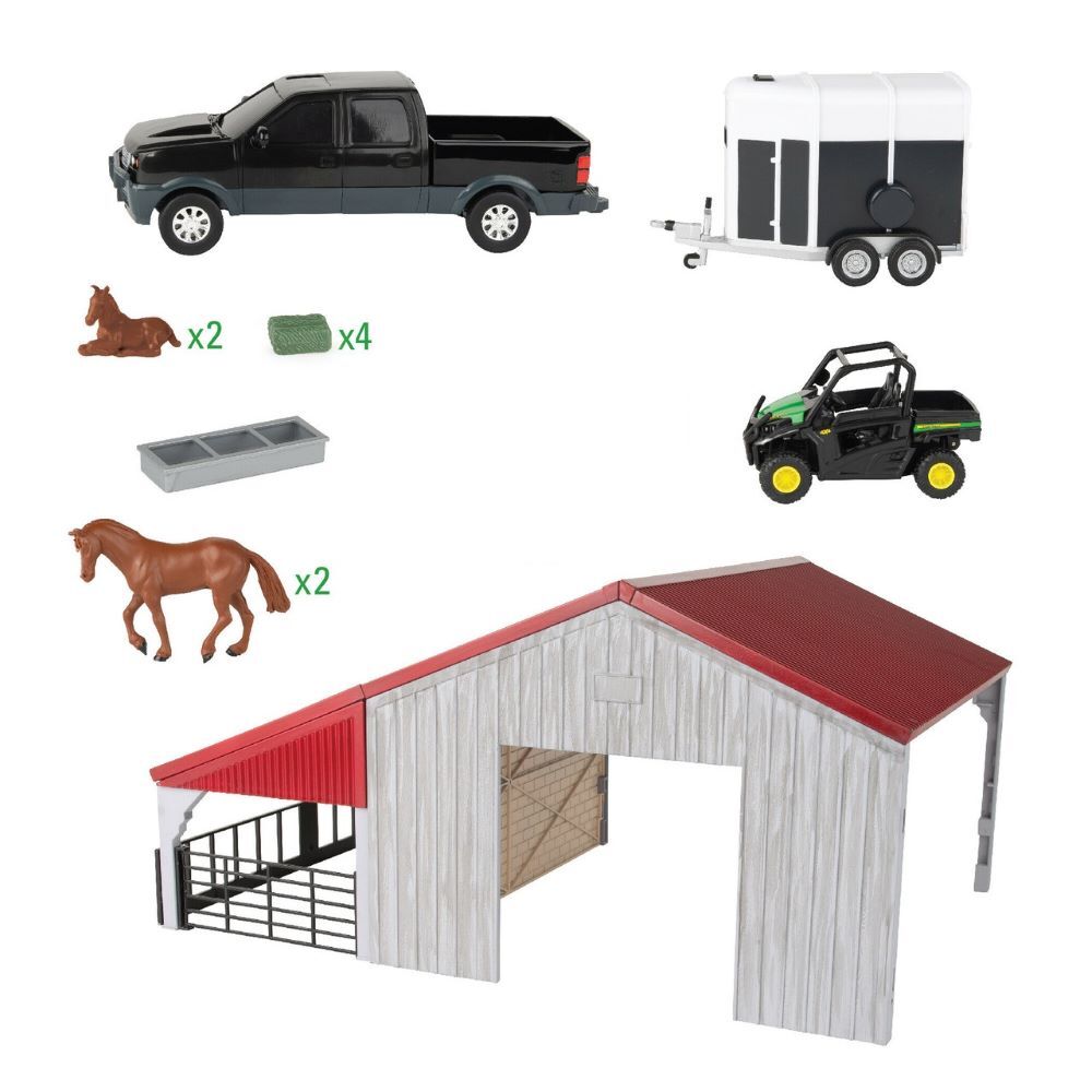 Tomy ERTL Weathered Barn Farm Playset, 13-Pc