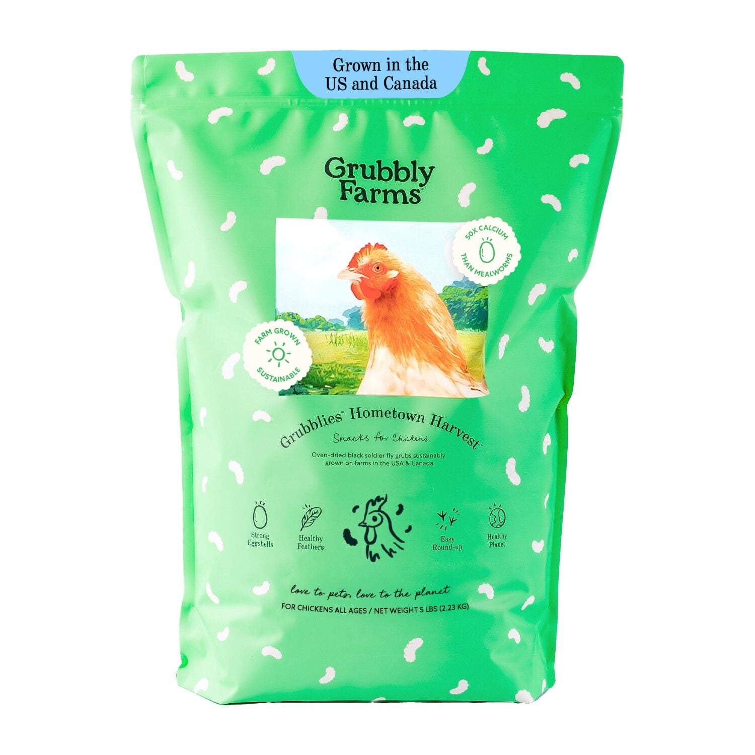 Grubbly Farms Grubblies Oven-Dried Black Soldier Fly Grubs Chicken Treats, 5 lb.