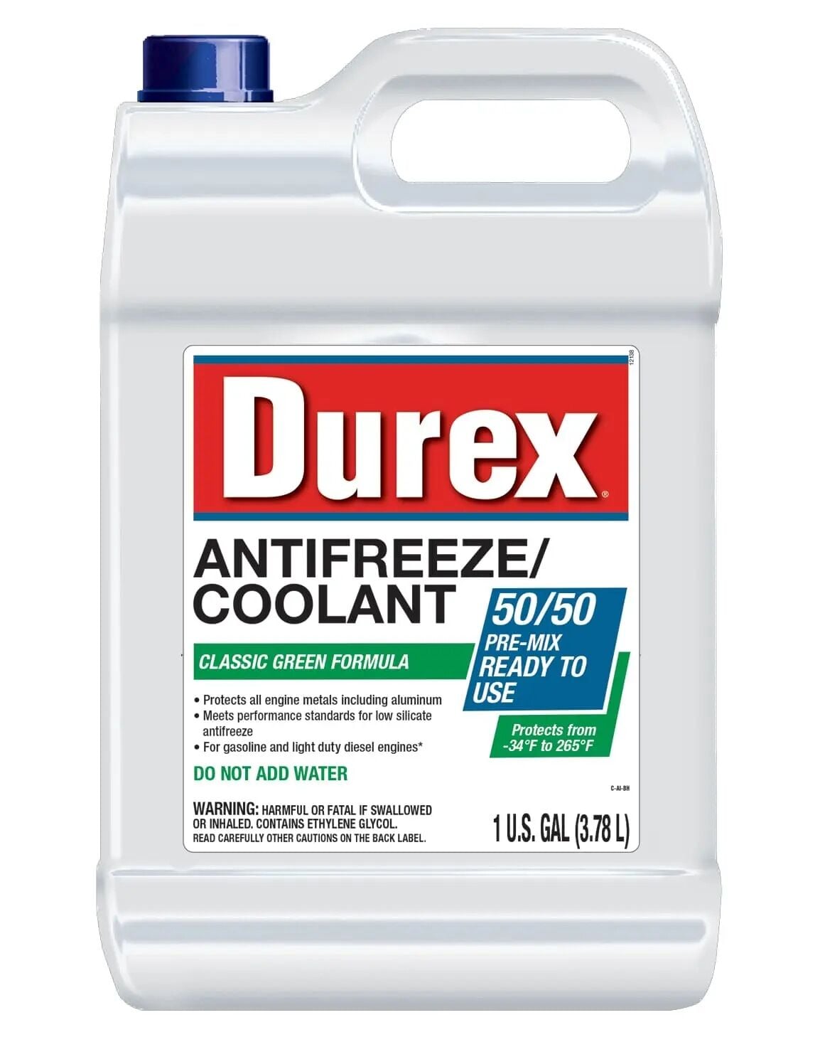 Durex Classic Green Formula 50/50 Pre-Mix Antifreeze/Coolant, 1 gal.