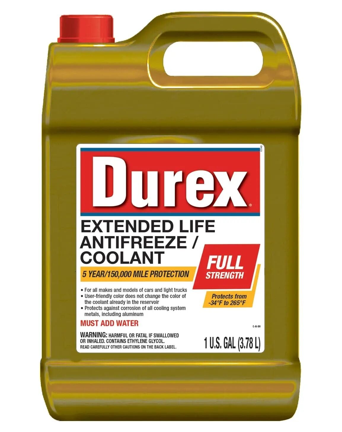 Durex Extended Life Full Strength Antifreeze/Coolant, 1 gal.