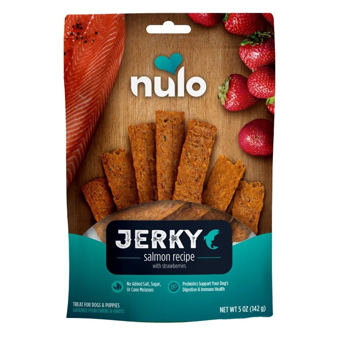 Nulo Jerky Salmon Recipe With Strawberries Dog Treats, 5 oz.