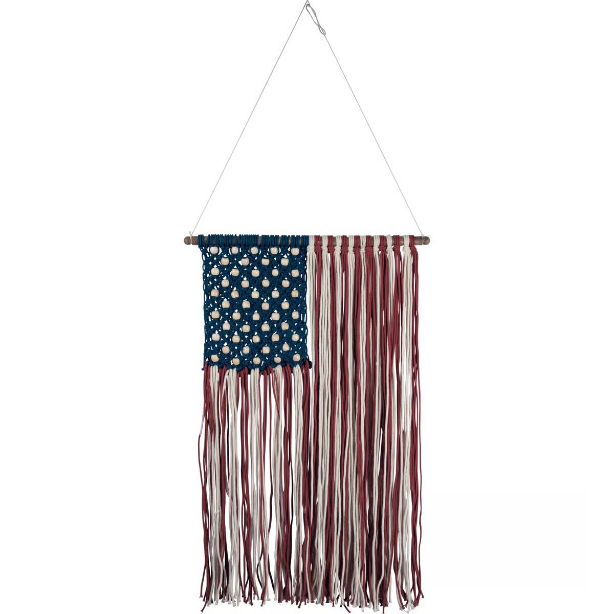 Primitives By Kathy Macrame American Flag Wall Hanging