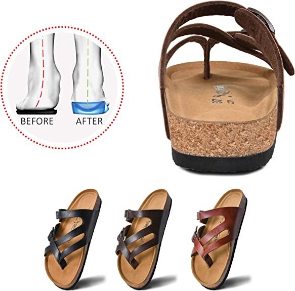 Women's Memory Foam Strappy Sandal in Tan