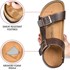 Women's Arch Support Cork Footbed Slide Sandal in Brown
