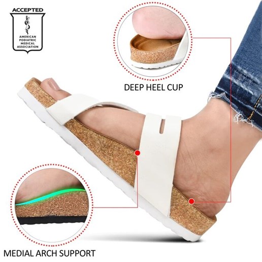 Women's Kaizen Split Toe Slides in Cream