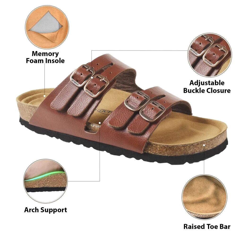 Aerothotic Women's Willow Footbed Double Straps With Adjustable Buckle Slip On