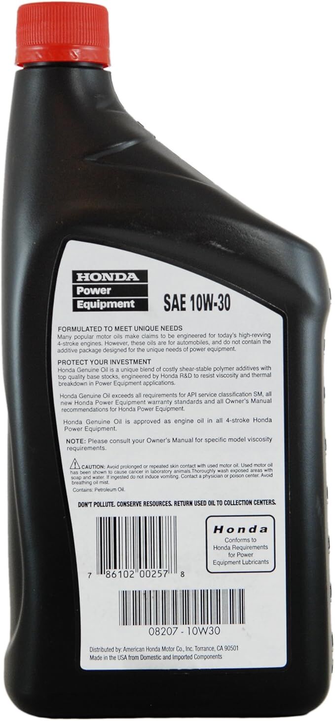 Honda Power Equipment 10W-30 Motor Oil, 1-Qt