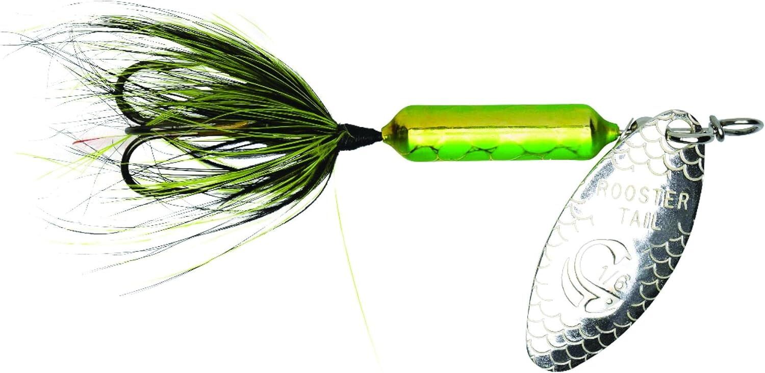 Yakima Bait Original Rooster Metallic Chartreuse Lime Spinner, 1/6-Oz, 2-1/2-In