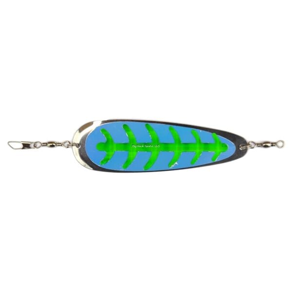 Mack's Lure Single Blade Nickel/Green UV Dodger, 6-In