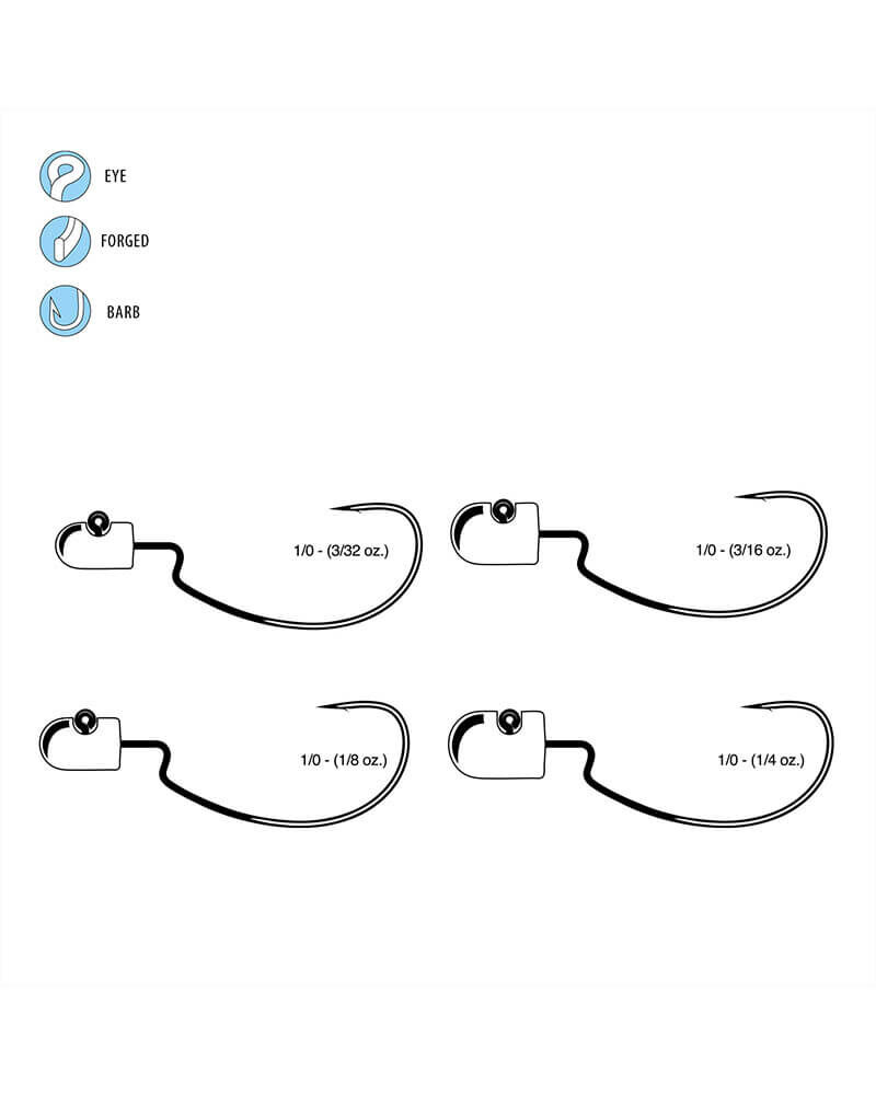 Gamakatsu Football 24 Jig Head NS Black, #1/0, 3/16-Oz, 5-Pk