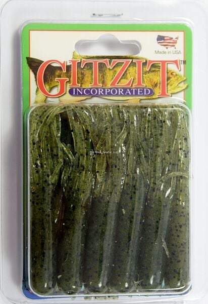 Gitzit The Original Fat Gitzit Green Craw / S&P Bait Tube, 3.5-In, 10-Pk
