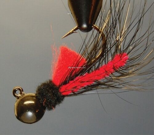 Hawken Fishing Aerojig Black And Red Hackle Jig, #1/0, 1/4-Oz
