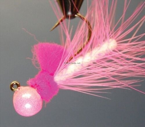 Hawken Fishing Aerojig Pink/White Hackle Jig, #1/0, 1/4-Oz