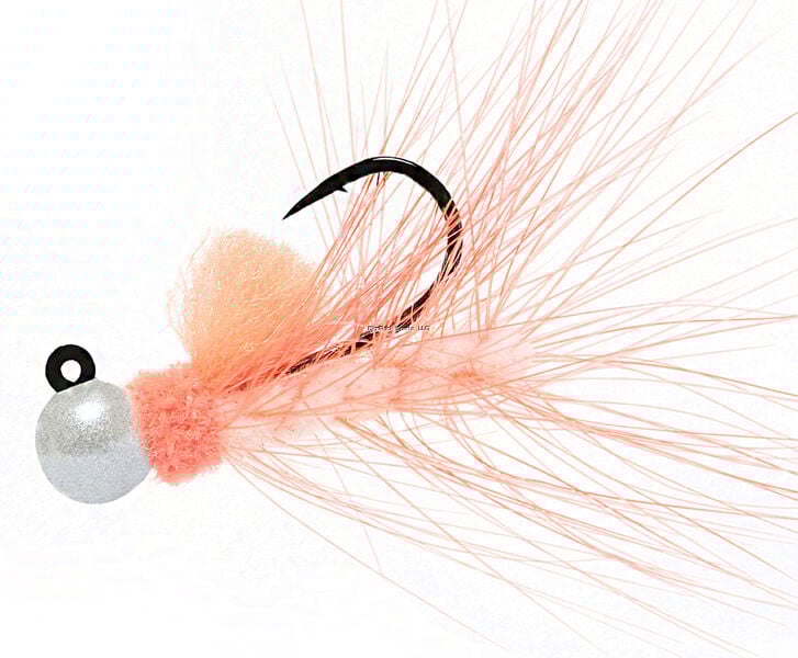 Hawken Fishing Aerojig Peach/White Hackel Jig, 1/4-Oz