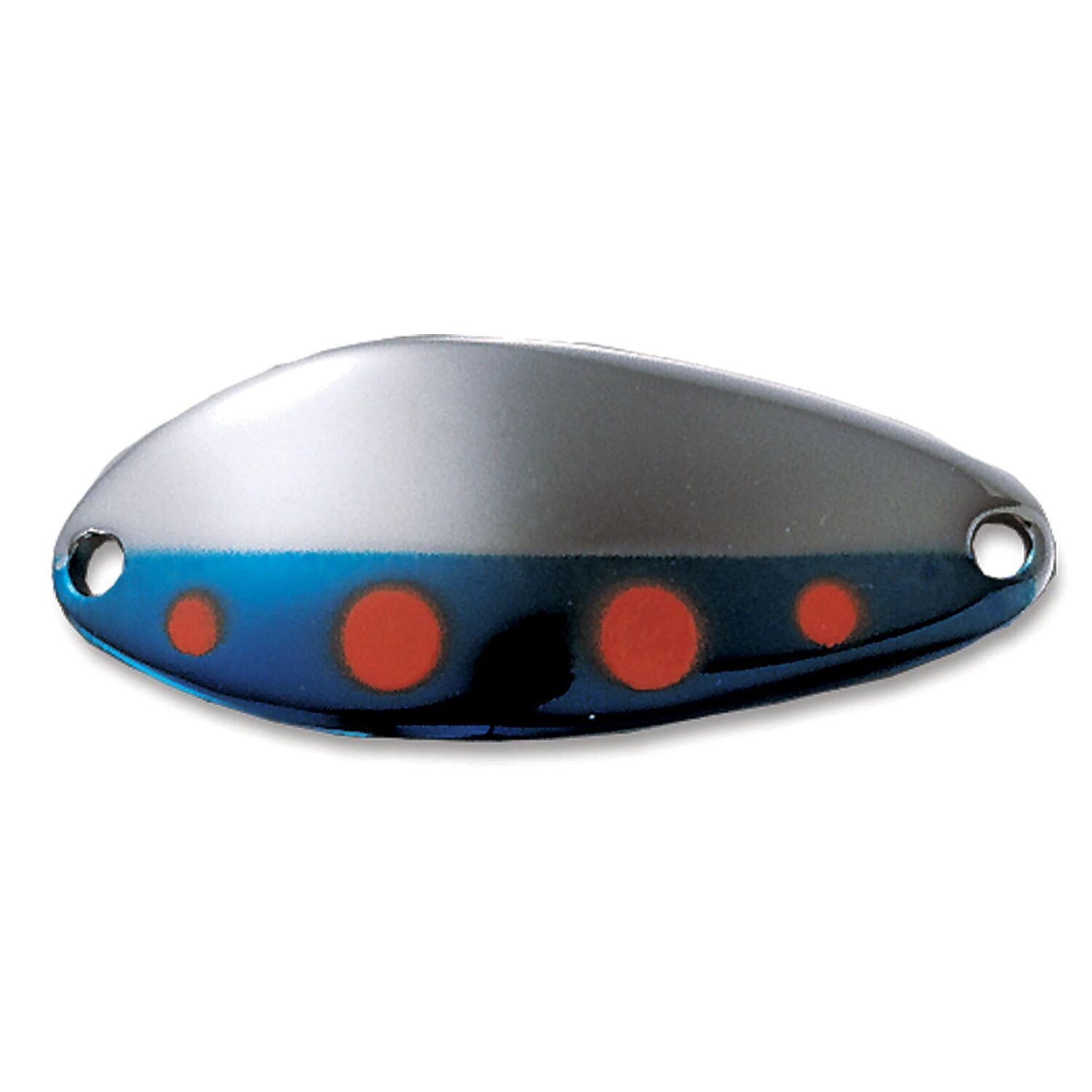 Acme Tackle Litte Cleo Pattern Orange Dot/Blue/Nickel Spoon, 2/5-Oz