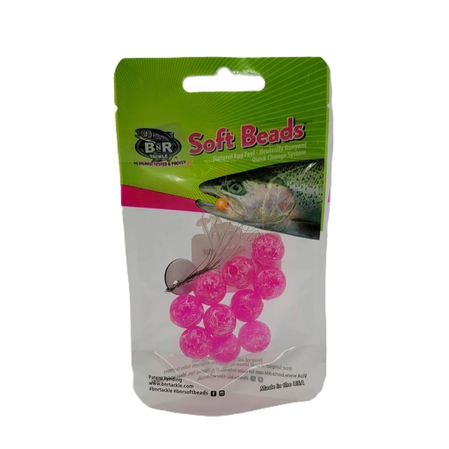 BnR Tackle Soft Bead Mottled Cerise, 12mm, 10-Pk