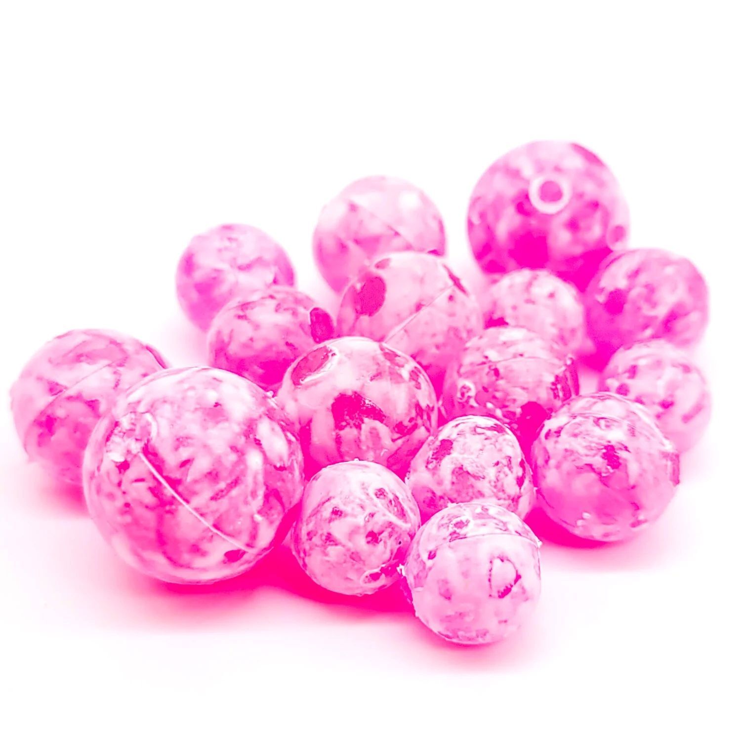 BnR Tackle Soft Bead Mottled Cerise, 12mm, 10-Pk