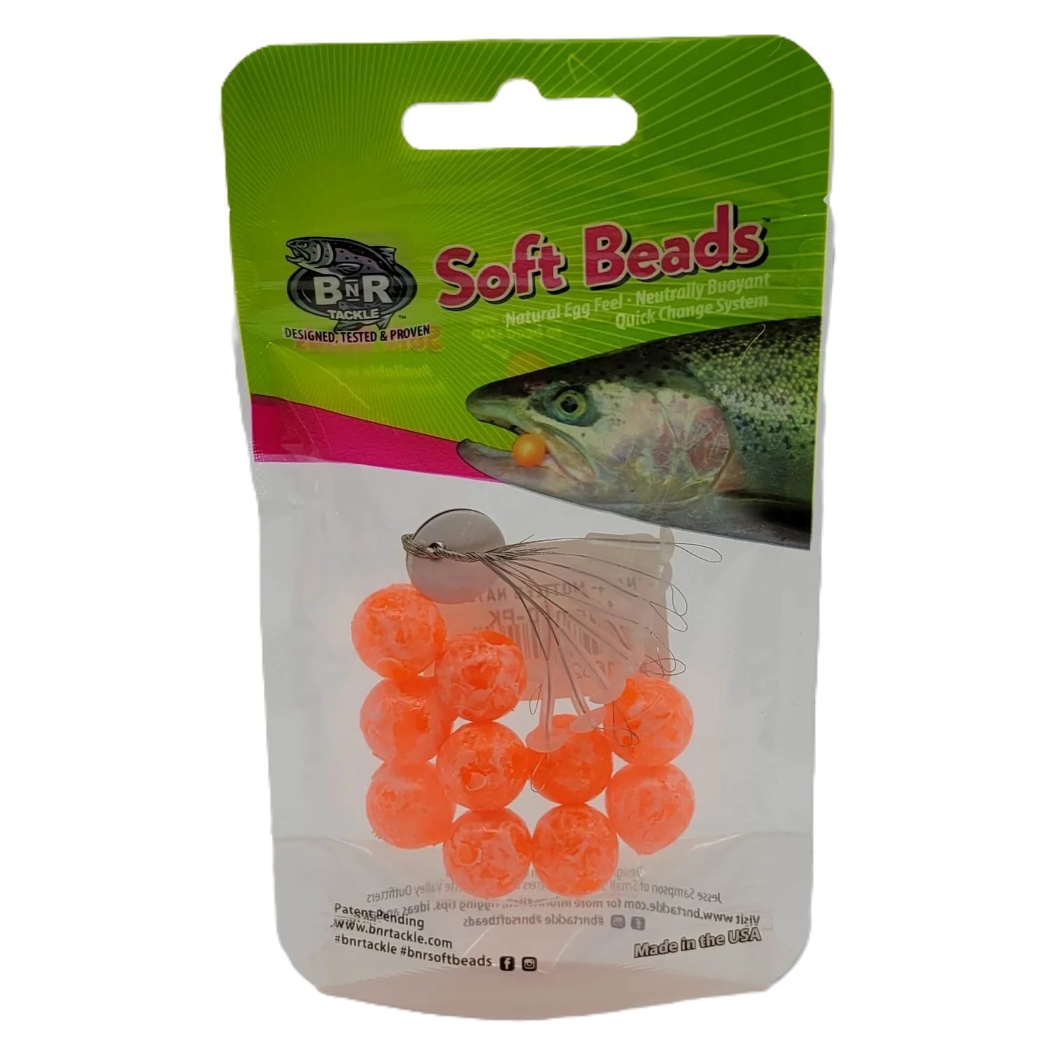BnR Tackle Soft Bead Mottled Natural, 12mm, 10-Pk