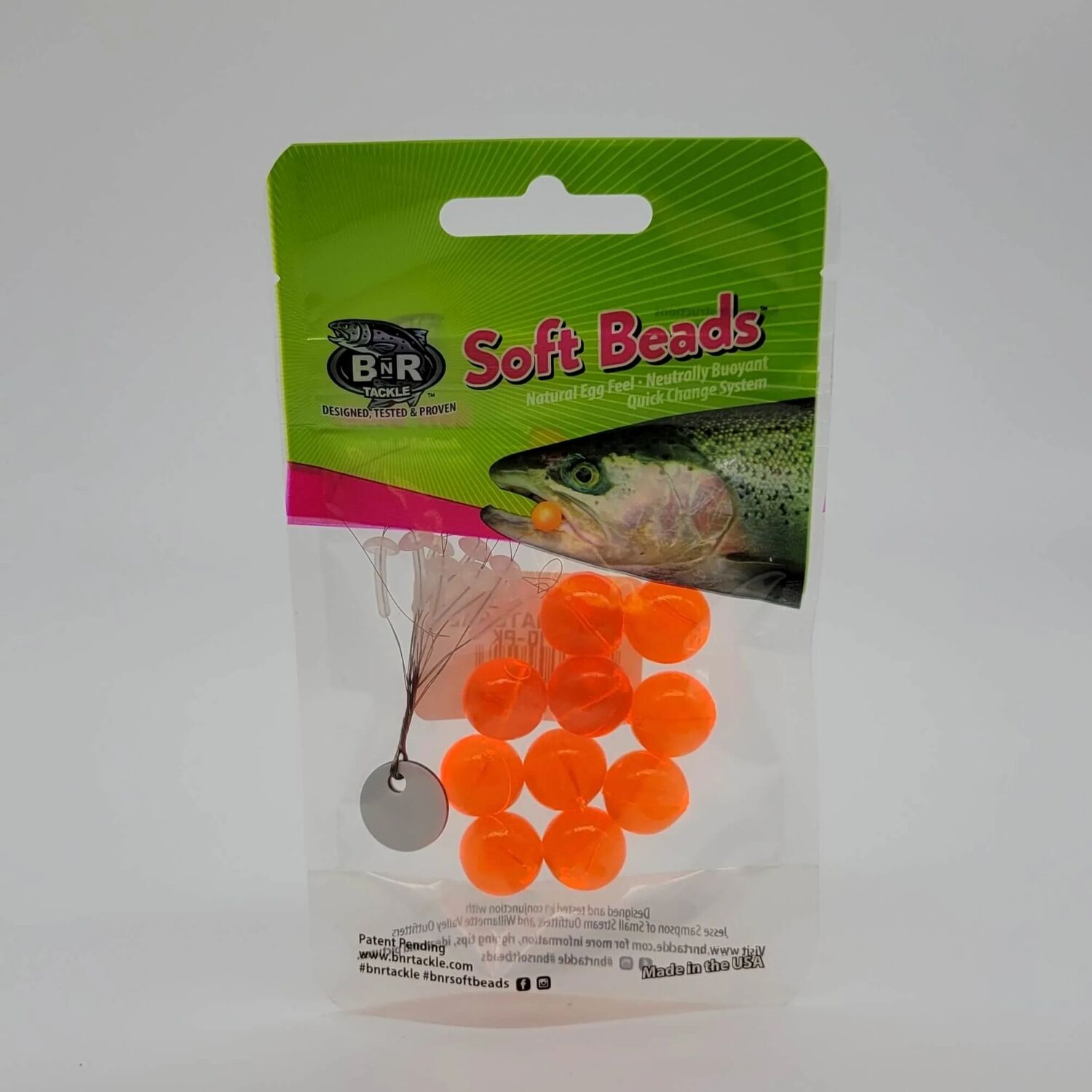 BNR Tackle Natural Soft Beads, 14-mm, 10-Pk