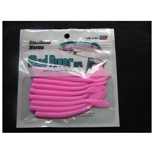 Steelhead Worms: Bubble Gum