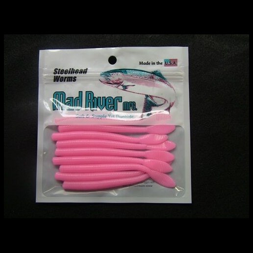 Steelhead Worms: Shrimp Pink - Bait & Lures, Mad River