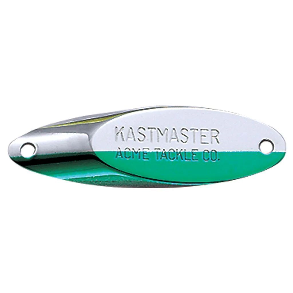 Acme Tackle Kastmaster Plain Treble Hook Chrome/Green Spoon, 1/4-Oz